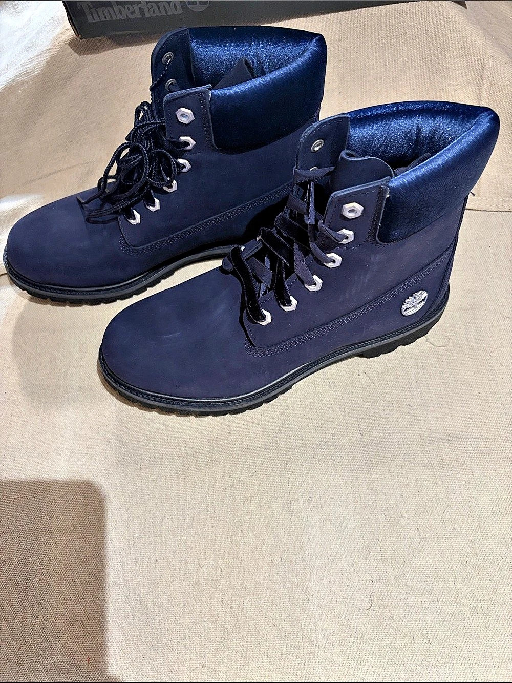 Timberland Premium 6-Inch Boot Navy Satin Collar Blue Boots